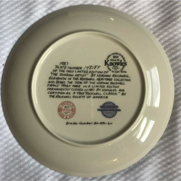 Vintage Norman Rockwell "The Shadow Artist" Fine China Collector Plate # 14818F - Picture 3 of 6